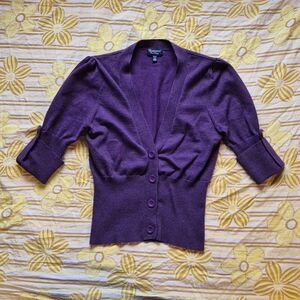 Bluenotes Deep Purple Women's Cardigan with Button Front